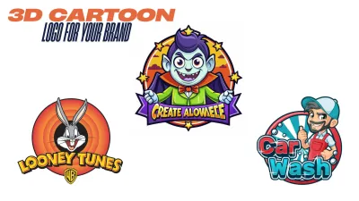 I will design modern cartoon business logo design